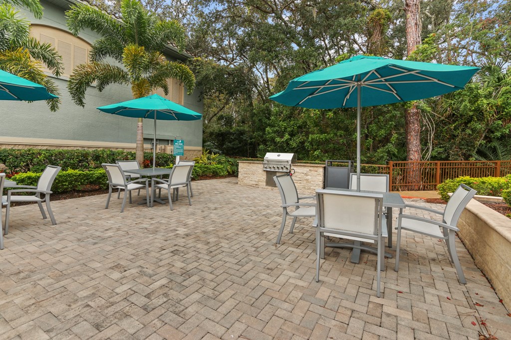 The Preserve at Westchase Apartments outdoor patio with seating