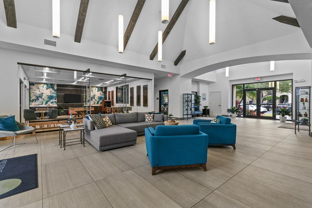 The Preserve at Westchase Apartments lobby with seating