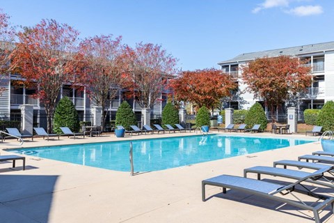 Indigo Apartments Pool with Lounge Chairs