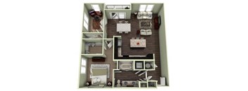 998 Square-Feet 1 bedroom 1 bathroom Dogwood Floor Plan at LaVie Southpark, Charlotte