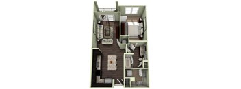 714 Square-Feet 1 bedroom 1 bathroom LATTA Floor Plan at LaVie Southpark, Charlotte, NC, 28209