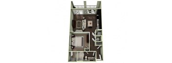 661 Square-Feet 1 bedroom 1 bathroom MOREHEAD Floor Plan at LaVie Southpark, Charlotte, NC
