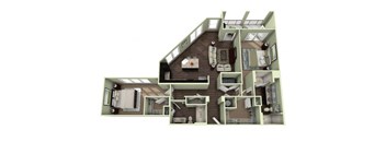 1257 Square-Feet 2 bedroom 2 bathroom OLDEDWARDS Floor Plan at LaVie Southpark, Charlotte, 28209