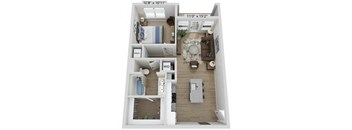 Elwood Indian Trail Apartments 3D Floor Plan A2A