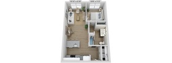 Elwood Indian Trail Apartments 3D Floor Plan A2BHCM