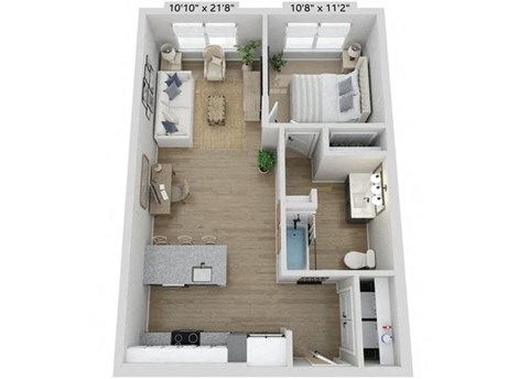 1 bedroom 1 bath A at Elwood Apartments, Indian Trail, NC