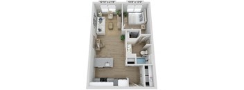 Elwood Indian Trail Apartments 3D Floor Plan A2BM