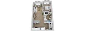 Elwood Indian Trail Apartments 3D Floor Plan  A2CM