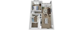Elwood Indian Trail Apartments 3D Floor Plan A2