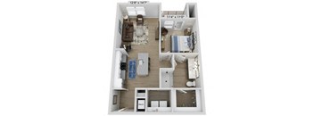 Elwood Indian Trail Apartments 3D Floor Plan A3B