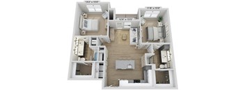 Elwood Indian Trail Apartments 3D Floor Plan B2AM