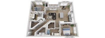 Elwood Indian Trail Apartments 3D Floor Plan B5