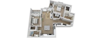 Elwood Indian Trail Apartments 3D Floor Plan B8M
