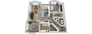 Elwood Indian Trail Apartments 3D Floor Plan B9