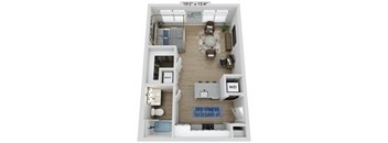 Elwood Indian Trail Apartments 3D Floor Plan Studio
