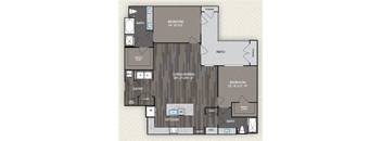 Starting from 1340 Square-Feet 2 bed 2 bath B1 B3 Floor Plan at The Alden at Cedar Park, Cedar Park, 78613