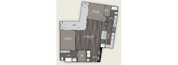 1341 Square-Feet 2 bed 2 bath B1 B4 Floor Plan at The Alden at Cedar Park, Cedar Park, Texas