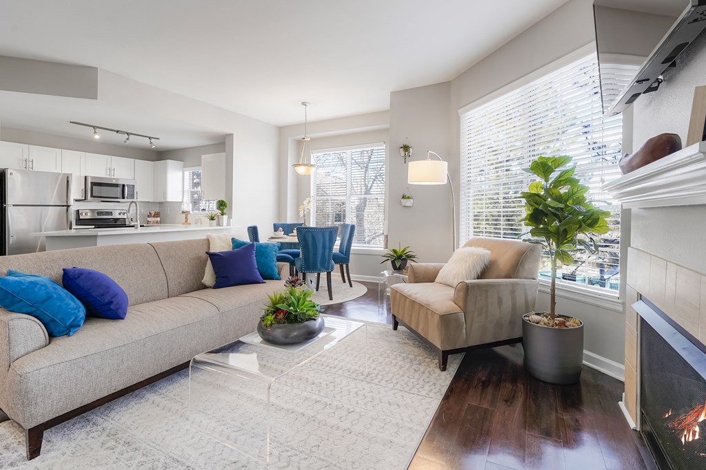 Model Living Room at The Bluffs at Highlands Ranch, Highlands Ranch, CO