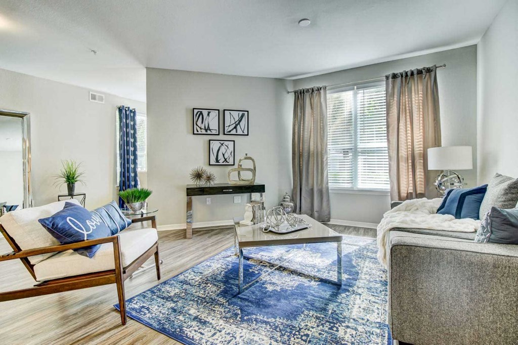 Living Room With Expansive Window at Tuscany Bay Apartments, Florida, 33626
