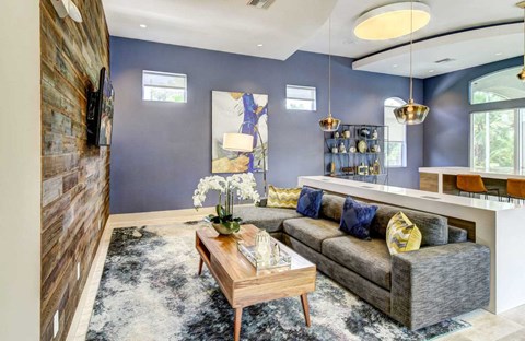 Contemporary Living Room at Tuscany Bay Apartments, Tampa, FL