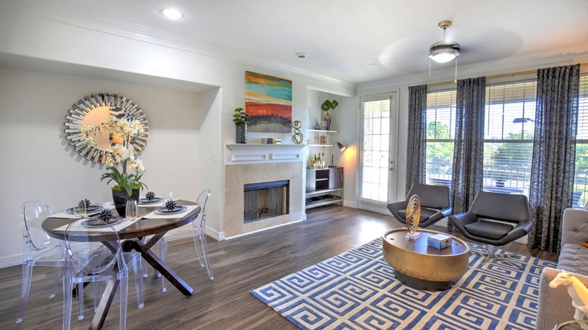 Living Room with Fire Place Living Room with Fire Place at Landing at Round Rock, Round Rock, TX - Photo Gallery