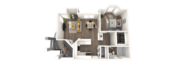 1B_FloorPlan at Octave Apartments, Las Vegas, NV, 89123