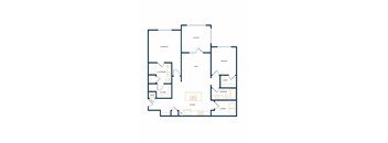 B1 Two Bedroom Two Floorplan at Folksong Apartments, Flowery Branch