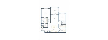 B1-HC Two Bedroom Two Floorplan at Folksong Apartments, Georgia