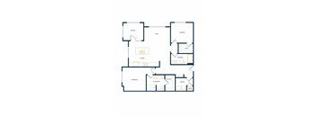 B2 Two Bedroom Two Floorplan at Folksong Apartments, Flowery Branch, GA 30542