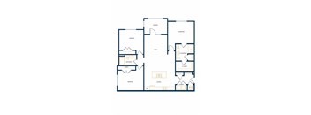 C1 Three Bedroom Two Floorplan at Folksong Apartments, Flowery Branch, Georgia