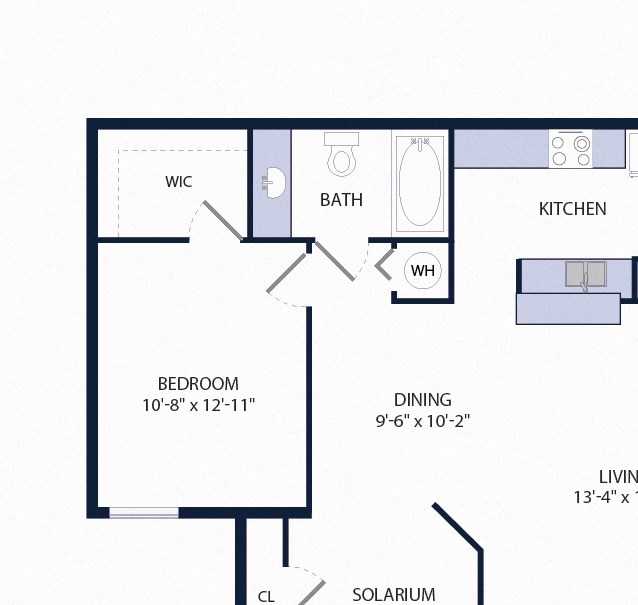 1 Bedroom 1 Bathroom Floor Plan 814 Square-Feet 1 Bedroom 1 Bathroom A2 Floor Plan at Tuscany Bay Apartments, Florida, 33626