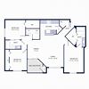 3 Bedroom 2 Bath Floor Plan 1344 Square-Feet 3 Bedroom 2 Bath C1 Floor Plan at Tuscany Bay Apartments, Tampa
