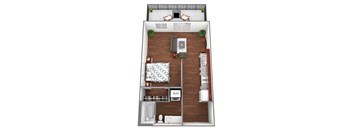 Cleveland Floorplan at Liffey on Snelling, St. Paul, MN, 55104