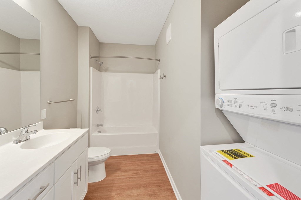 Studio Bathroom and Laundry at Shakopee Flats, Shakopee