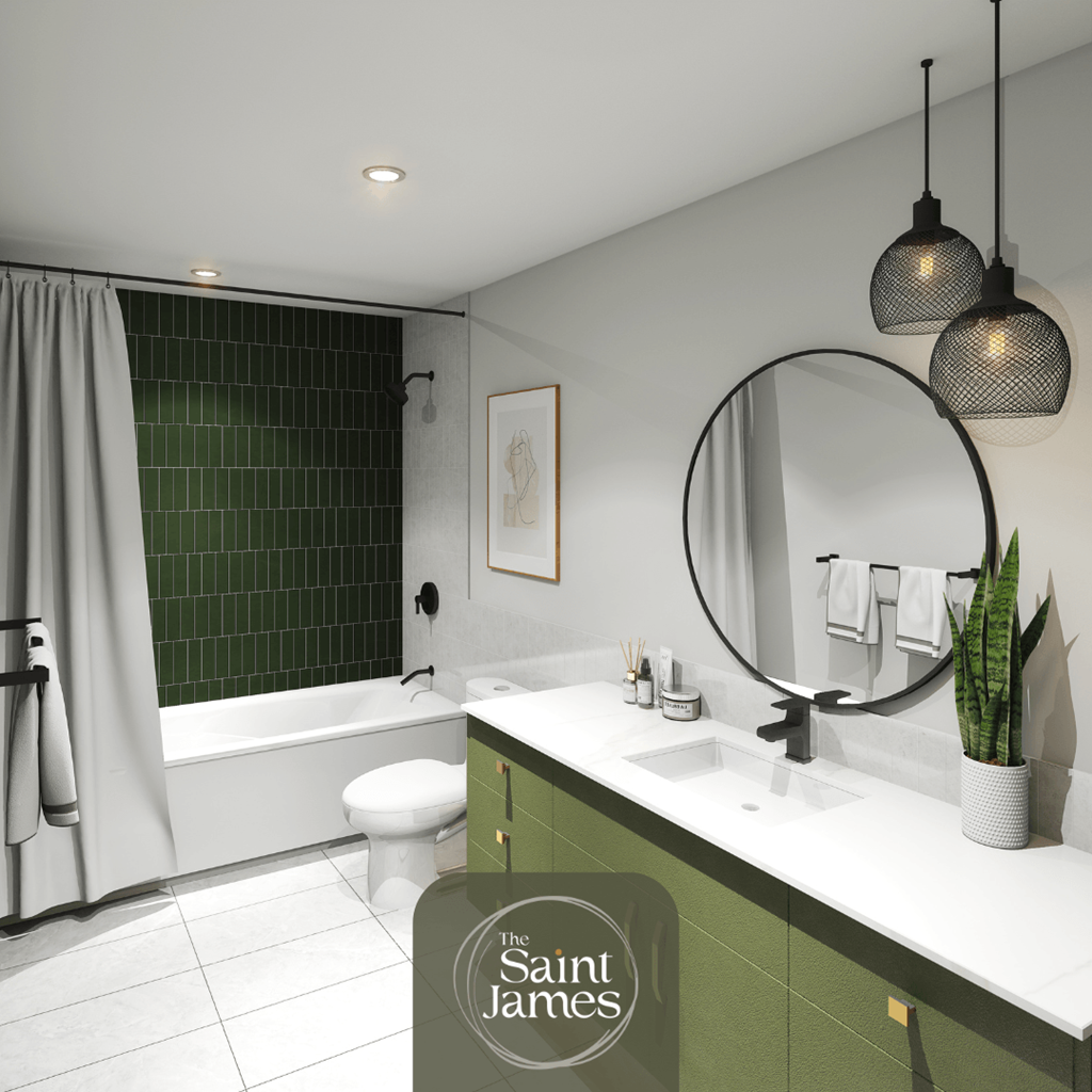 a bathroom with a sink and a mirror and a tub