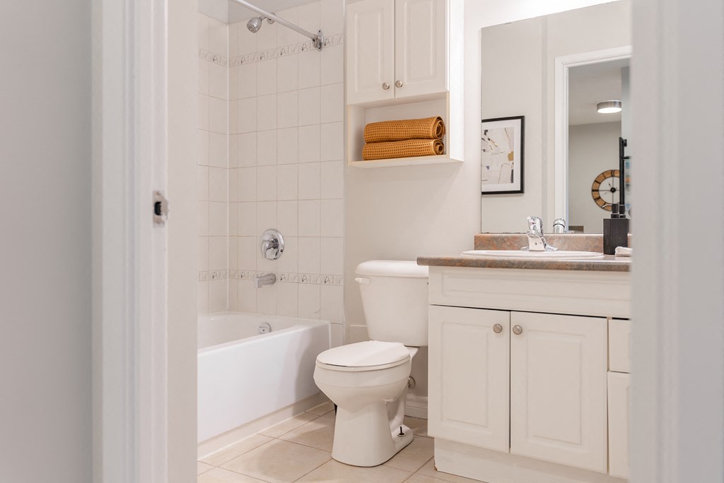 a bathroom with a toilet and a tub and a sink
