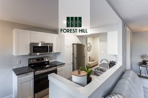 a kitchen with a sink and a refrigerator