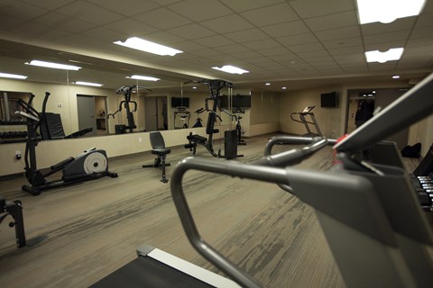 a gym with weights and other exercise equipment