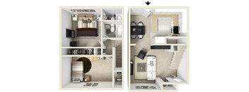 2BR/2BA Floor Plan