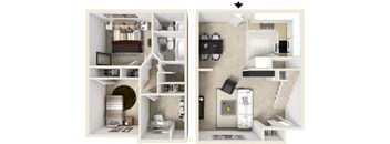 a floor plan of a 2 bedroom apartment at the crossings at white marsh apartments in white marsh