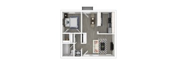 3D - 1Bedroom floor plan