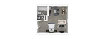 3D - Furnished Studio Floor plan