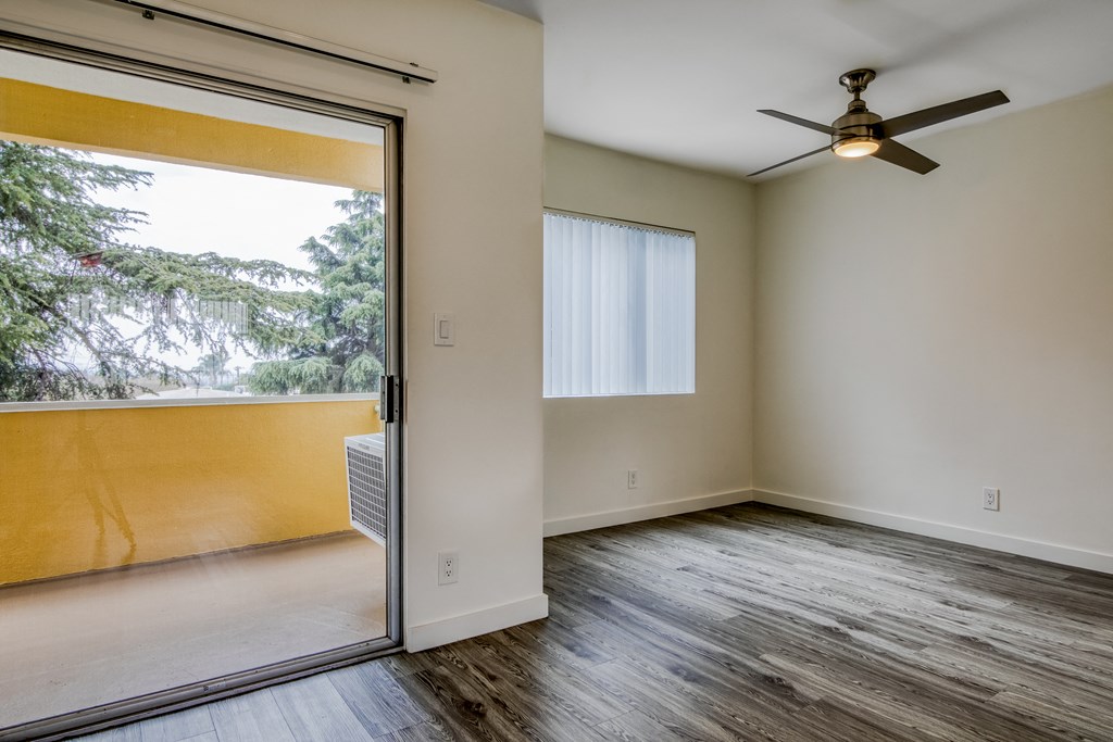 view of living room and balcony