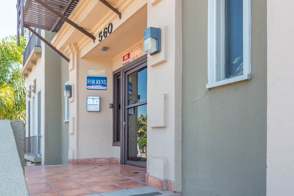 Front door of building