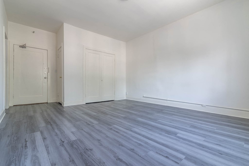Entry door, Living room with closet