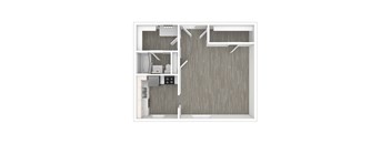 a floor plan of a micro apartment with a bedroom and a living room