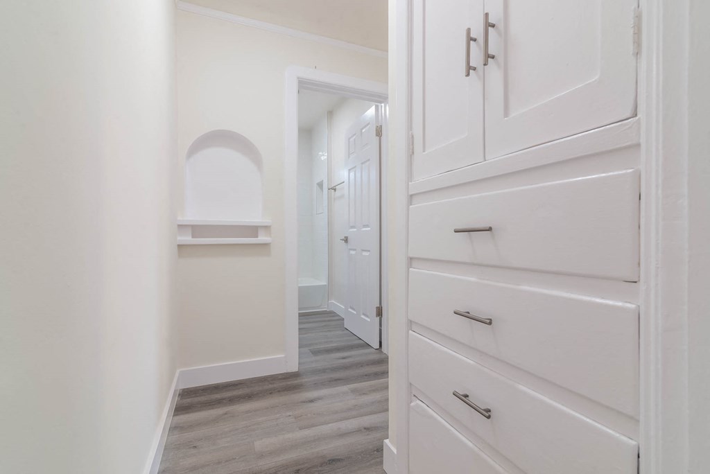 Hallway with built-ins