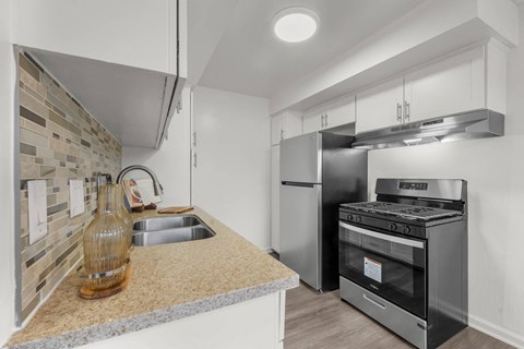 Two Bedroom Kitchen at Sunset Square Apartments, West Covina
