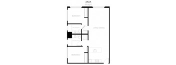 2 Bedroom 2 Bath Floor plan at the perch, Los Angeles