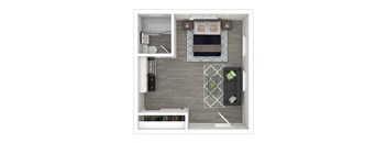 3D - Bachelor Furnished layout